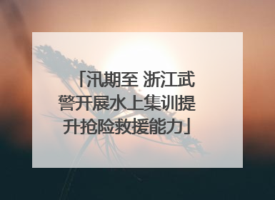 汛期至 浙江武警开展水上集训提升抢险救援能力