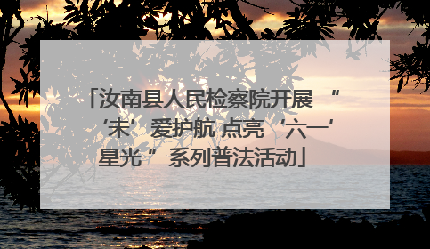 汝南县人民检察院开展 “‘未’爱护航 点亮‘六一’星光 ”系列普法活动