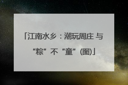 江南水乡：潮玩周庄 与“粽”不“童”(图)