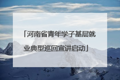 河南省青年学子基层就业典型巡回宣讲启动