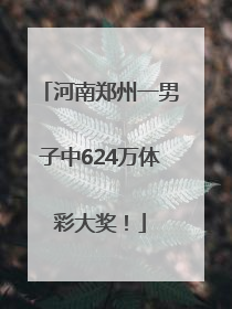 河南郑州一男子中624万体彩大奖！