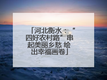 河北衡水：“四好农村路”串起美丽乡愁 绘出幸福画卷