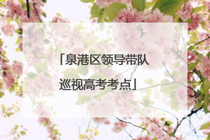 泉港区领导带队巡视高考考点