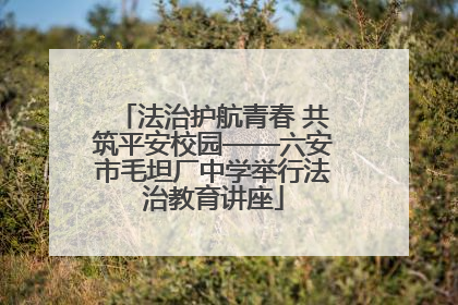 法治护航青春 共筑平安校园——六安市毛坦厂中学举行法治教育讲座