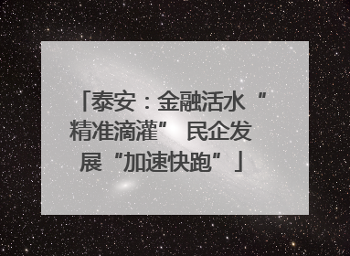 泰安：金融活水“精准滴灌” 民企发展“加速快跑”