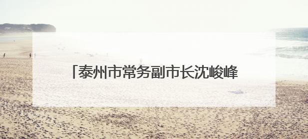 泰州市常务副市长沈峻峰，拟推荐提名为市长人选