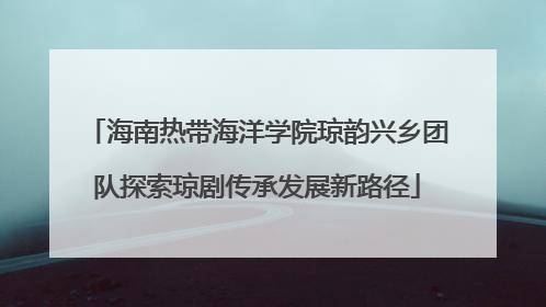 海南热带海洋学院琼韵兴乡团队探索琼剧传承发展新路径