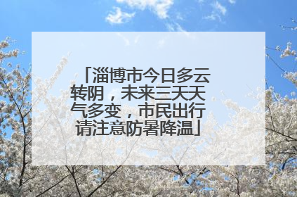 淄博市今日多云转阴，未来三天天气多变，市民出行请注意防暑降温