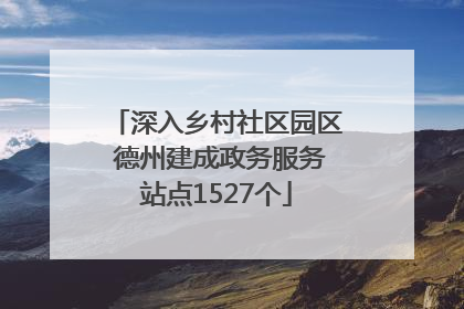 深入乡村社区园区 德州建成政务服务站点1527个