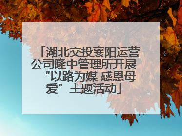 湖北交投襄阳运营公司隆中管理所开展“以路为媒 感恩母爱”主题活动