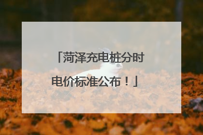 菏泽充电桩分时电价标准公布！