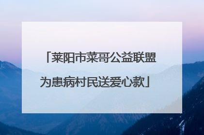 莱阳市菜哥公益联盟为患病村民送爱心款