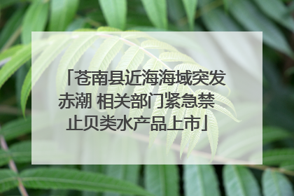 苍南县近海海域突发赤潮 相关部门紧急禁止贝类水产品上市