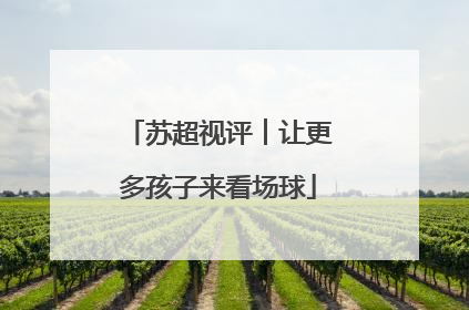苏超视评︱让更多孩子来看场球