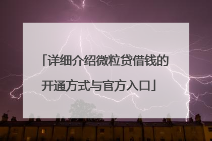 详细介绍微粒贷借钱的开通方式与官方入口