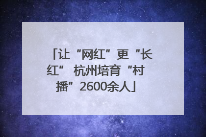 让“网红”更“长红” 杭州培育“村播”2600余人