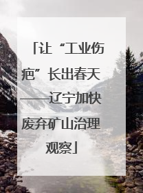 让“工业伤疤”长出春天——辽宁加快废弃矿山治理观察