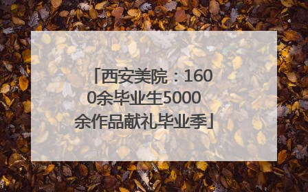 西安美院：1600余毕业生5000余作品献礼毕业季
