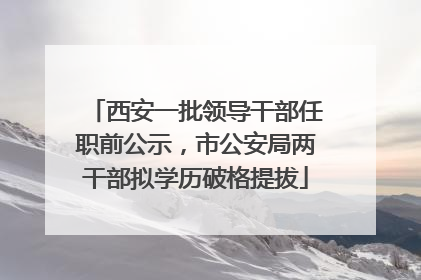 西安一批领导干部任职前公示，市公安局两干部拟学历破格提拔