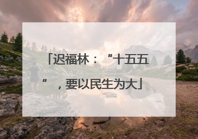 迟福林：“十五五”，要以民生为大