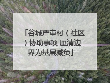 谷城严审村（社区）协助事项 厘清边界为基层减负