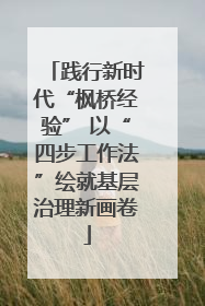 践行新时代“枫桥经验” 以“四步工作法”绘就基层治理新画卷