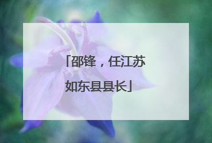 邵锋，任江苏如东县县长