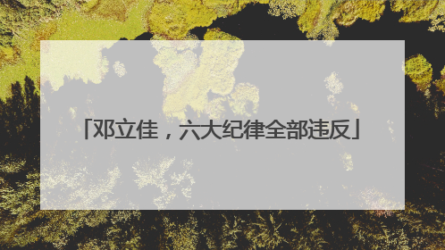 邓立佳，六大纪律全部违反
