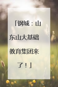 钢城：山东山大基础教育集团来了！