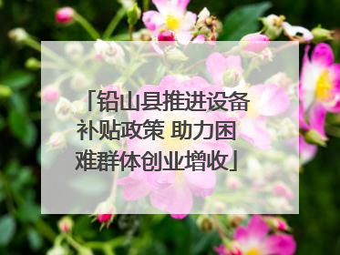 铅山县推进设备补贴政策 助力困难群体创业增收