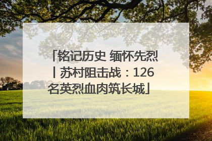 铭记历史 缅怀先烈丨苏村阻击战：126名英烈血肉筑长城