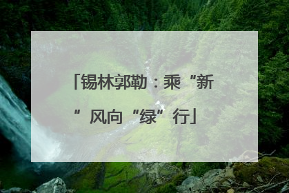锡林郭勒：乘“新”风向“绿”行