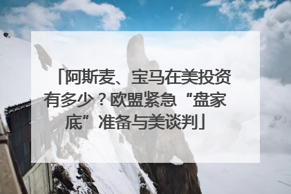 阿斯麦、宝马在美投资有多少？欧盟紧急“盘家底”准备与美谈判