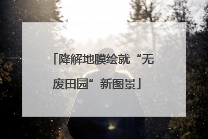 降解地膜绘就“无废田园”新图景