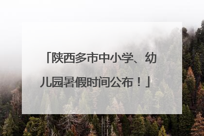 陕西多市中小学、幼儿园暑假时间公布！