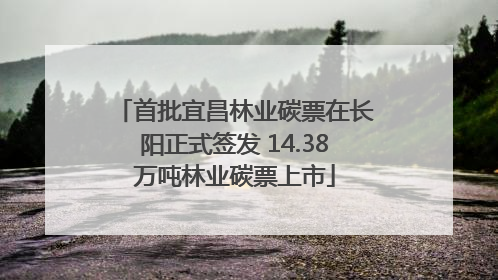 首批宜昌林业碳票在长阳正式签发 14.38万吨林业碳票上市