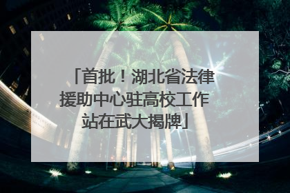 首批！湖北省法律援助中心驻高校工作站在武大揭牌