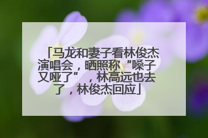 马龙和妻子看林俊杰演唱会，晒照称“嗓子又哑了”，林高远也去了，林俊杰回应