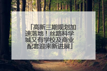 高新三期规划加速落地！丝路科学城又有学校及商业配套迎来新进展