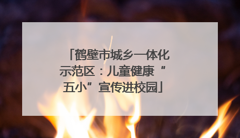 鹤壁市城乡一体化示范区：儿童健康“五小”宣传进校园