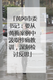 黄冈市委书记：要从黄梅案例中汲取惨痛教训，深刻检讨反思