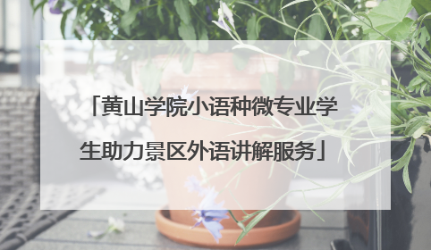 黄山学院小语种微专业学生助力景区外语讲解服务