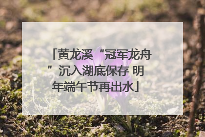 黄龙溪“冠军龙舟”沉入湖底保存 明年端午节再出水