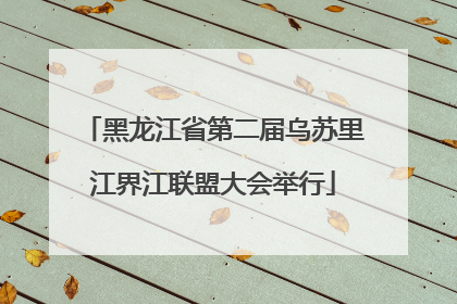 黑龙江省第二届乌苏里江界江联盟大会举行