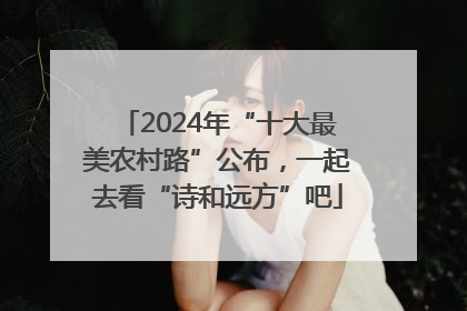 2024年“十大最美农村路”公布，一起去看“诗和远方”吧