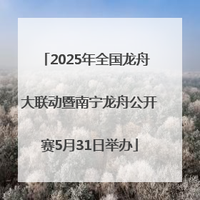 2025年全国龙舟大联动暨南宁龙舟公开赛5月31日举办