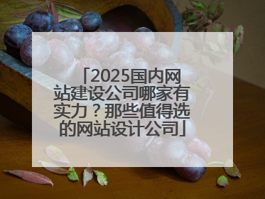 2025国内网站建设公司哪家有实力？那些值得选的网站设计公司